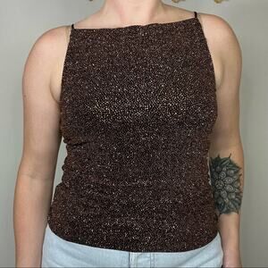 Vintage My Michelle Glitter Square Neck Tank Top Size Large